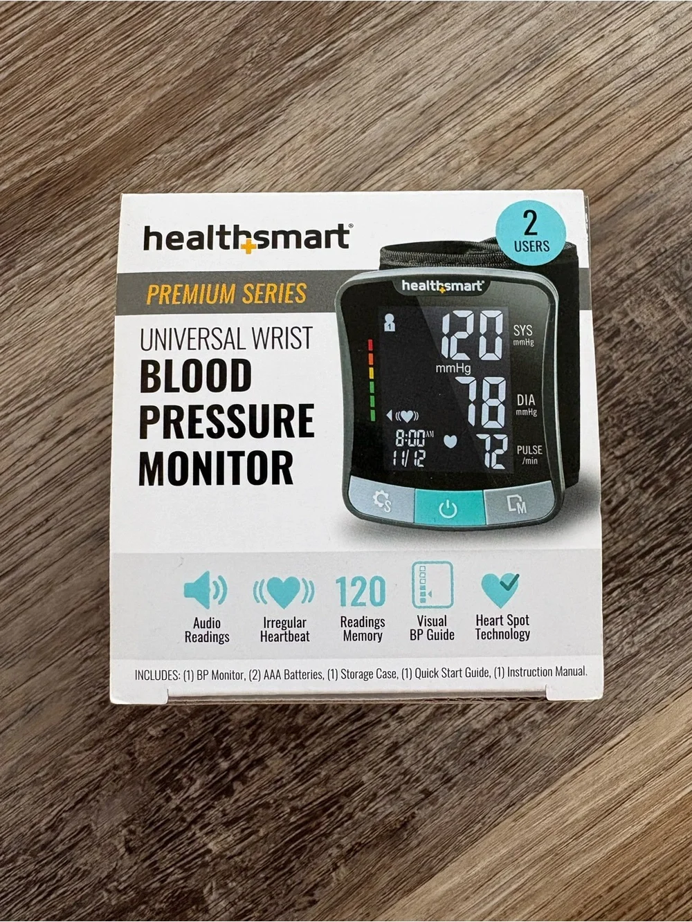 Premium Series Universal Wrist Blood Pressure Monitor - Black/Teal